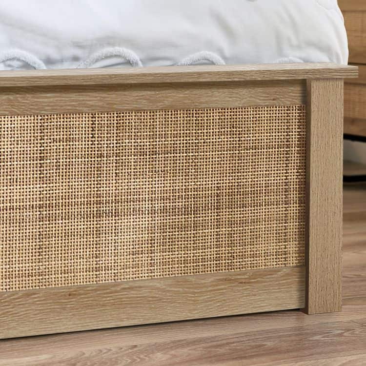 Corbridge 5ft Rattan Ottoman Bedframe - Oak - Image 4
