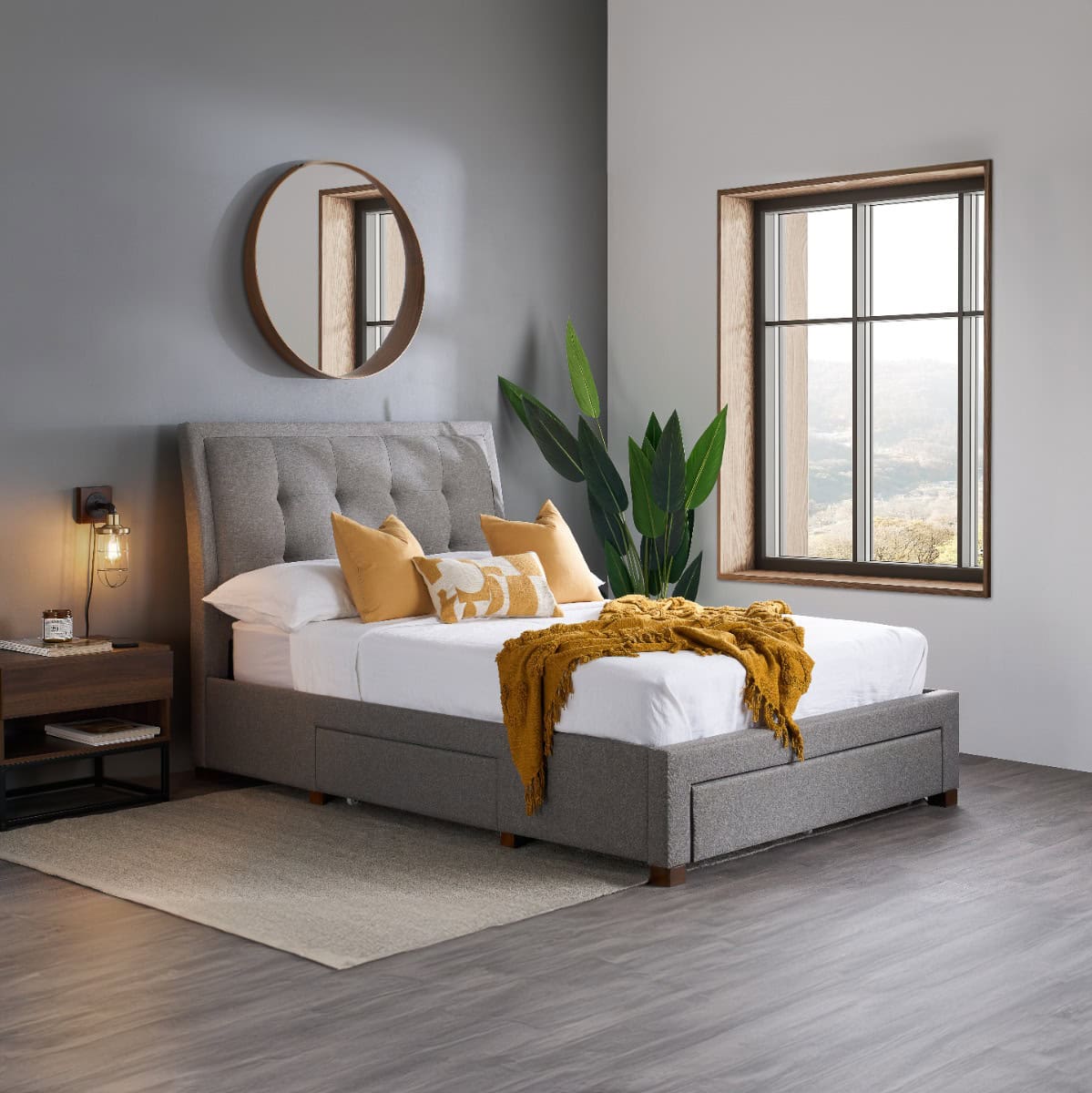 Shelby 4ft6 Bed - Grey - Image 2