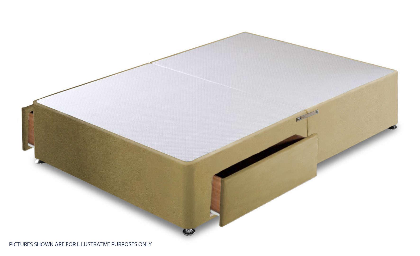Apollo 4ft6 Velvet Sand 2 Drawer Divan Base | Buy Online | Beds.ie