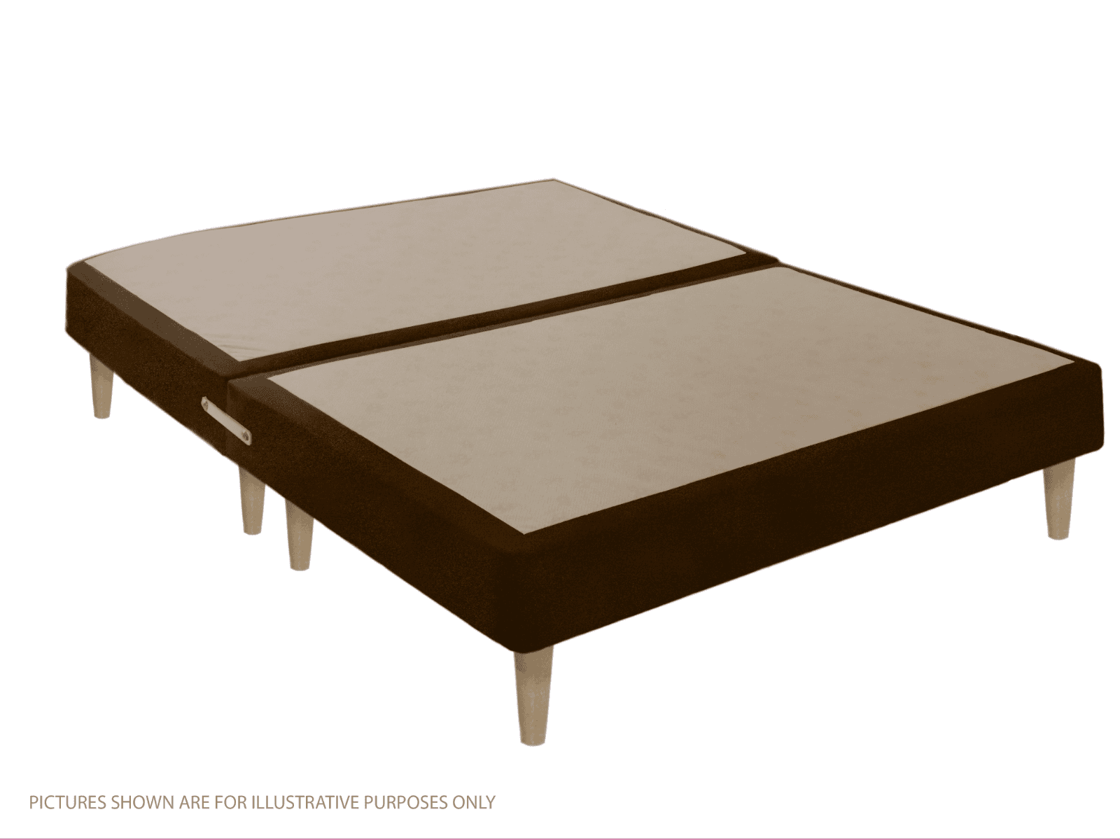 Apollo 5ft Velvet Brown Shallow Divan Base on Legs | Buy Online | Beds.ie
