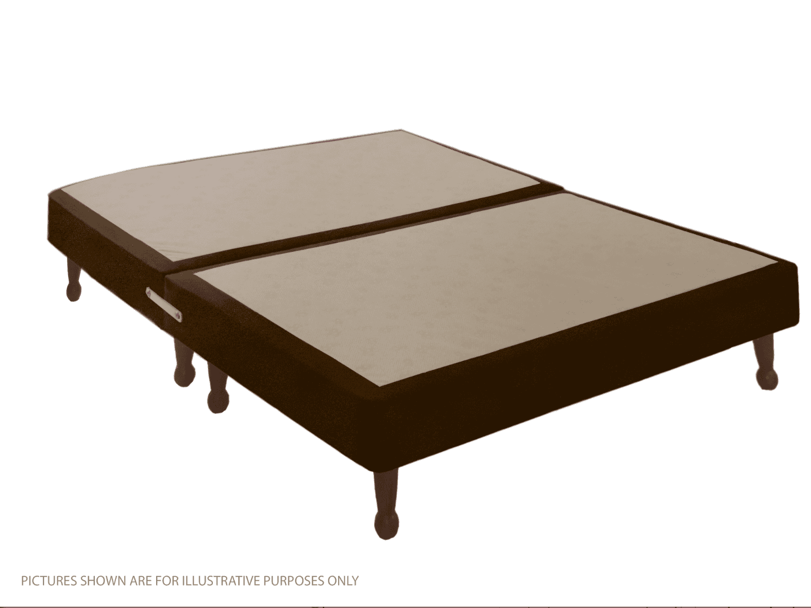 Apollo 5ft Velvet Brown Shallow Divan Base on Legs - Image 2