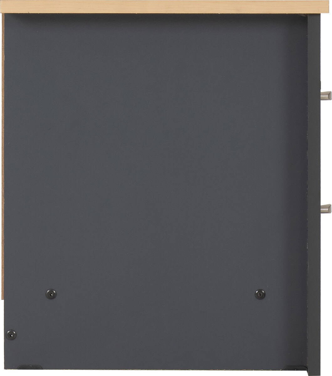 Portland 2 Drawer Bedside - Grey & Oak - Image 6