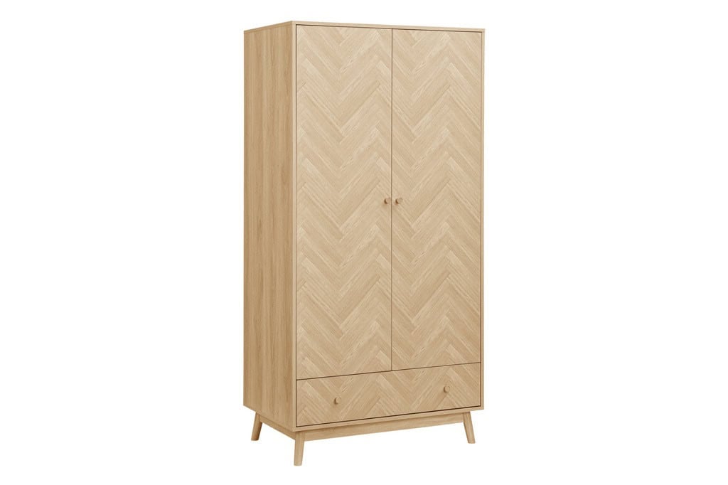 Herringford 2 Door 1 Drawer Wardrobe - Oak | Buy Online | Beds.ie