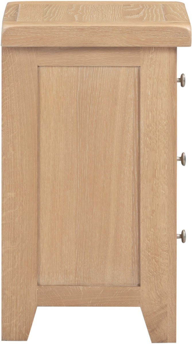 Windsor 3 Drawer Bedside -Natural Oak - Image 7