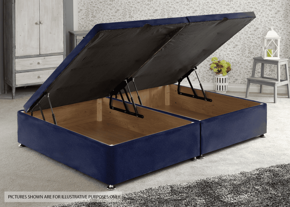 Apollo 6ft Velvet Navy Blue Side Ottoman Base | Buy Online | Beds.ie