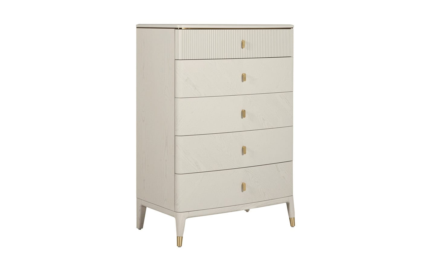 Diletta Tall Dressing Chest 5 Drawer - Stone | Buy Online | Beds.ie