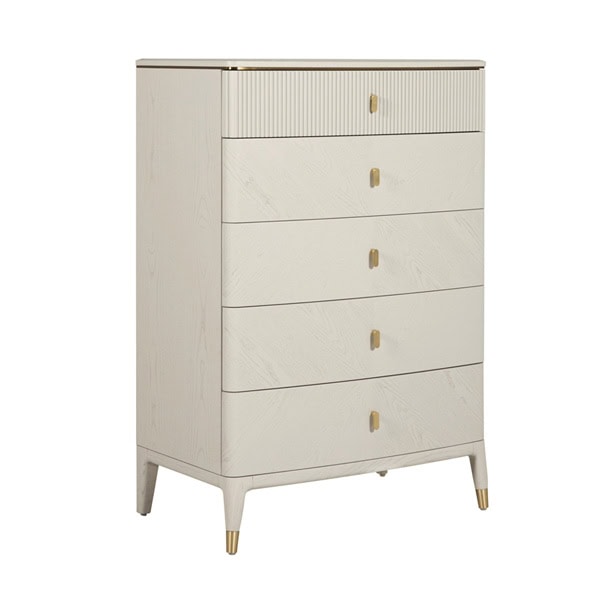 Diletta Tall Dressing Chest 5 Drawer - Stone - Image 2