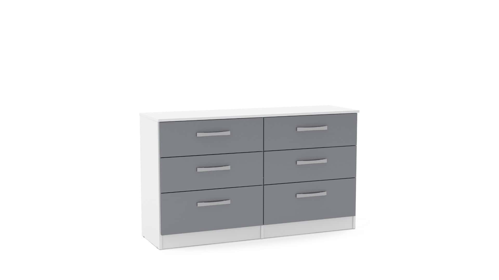 Lynx 6 Drawer Chest - White & Grey | Buy Online | Beds.ie