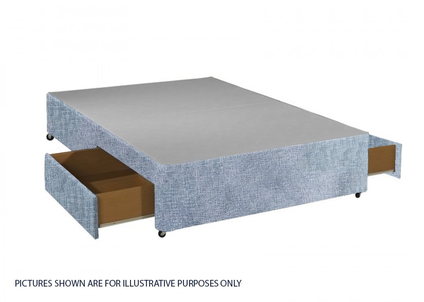 Apollo 4ft Azzure Light Blue 2 Drawer Divan Base | Buy Online | Beds.ie