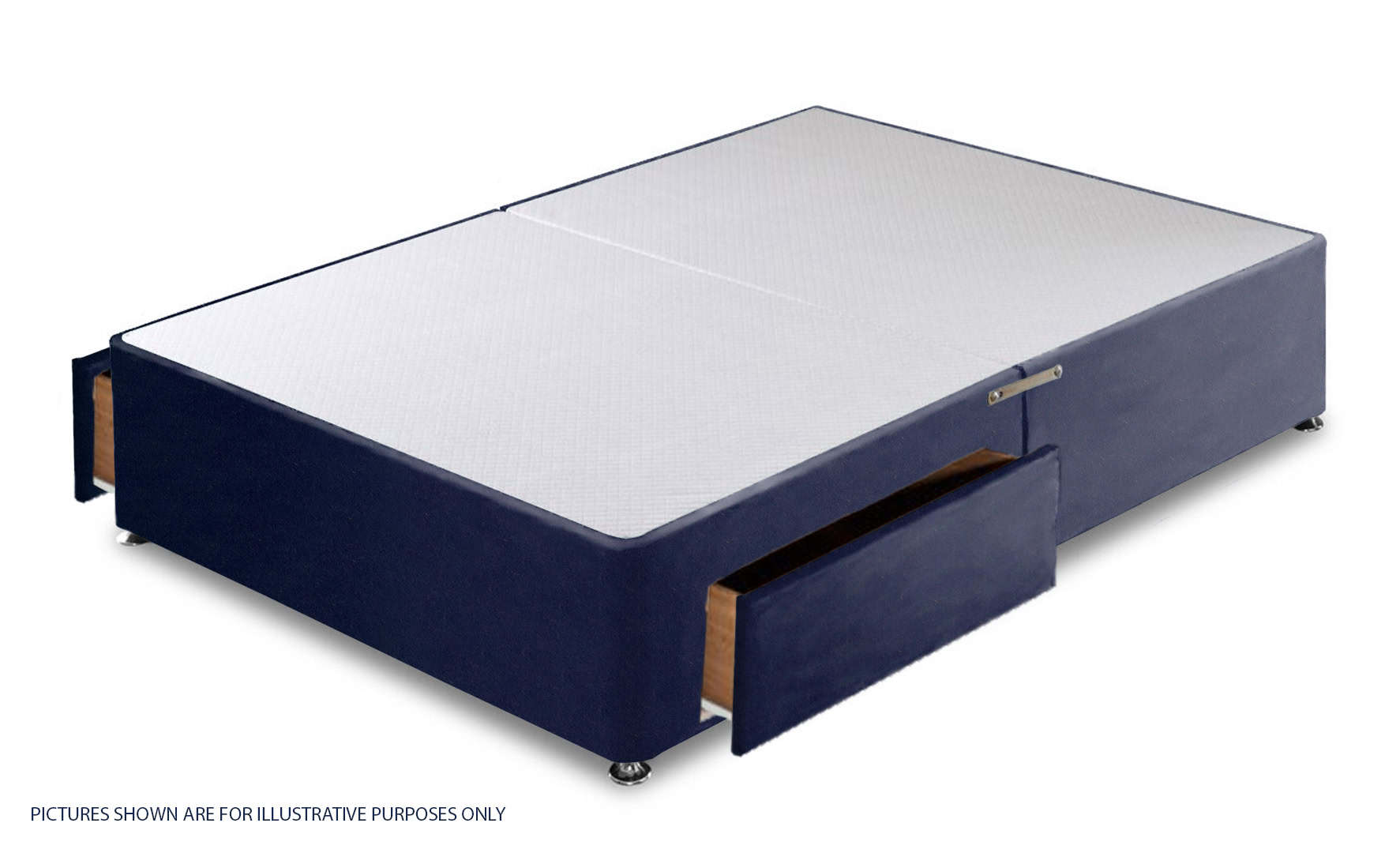 Apollo 2ft6 Velvet Navy Blue 2 Drawer Divan Base | Buy Online | Beds.ie