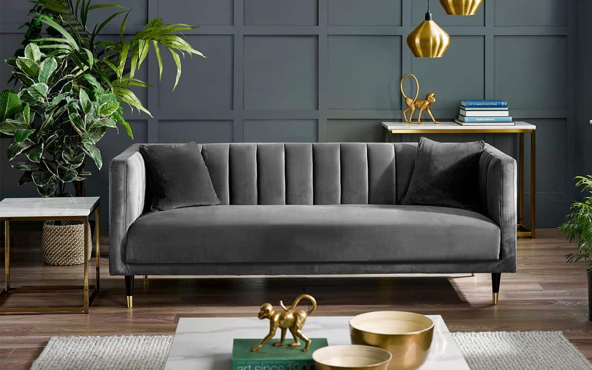 Zelda Scalloped 3 Seater - Grey | Buy Online | Beds.ie