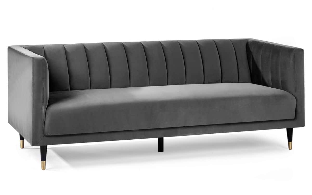 Zelda Scalloped 3 Seater - Grey - Image 2