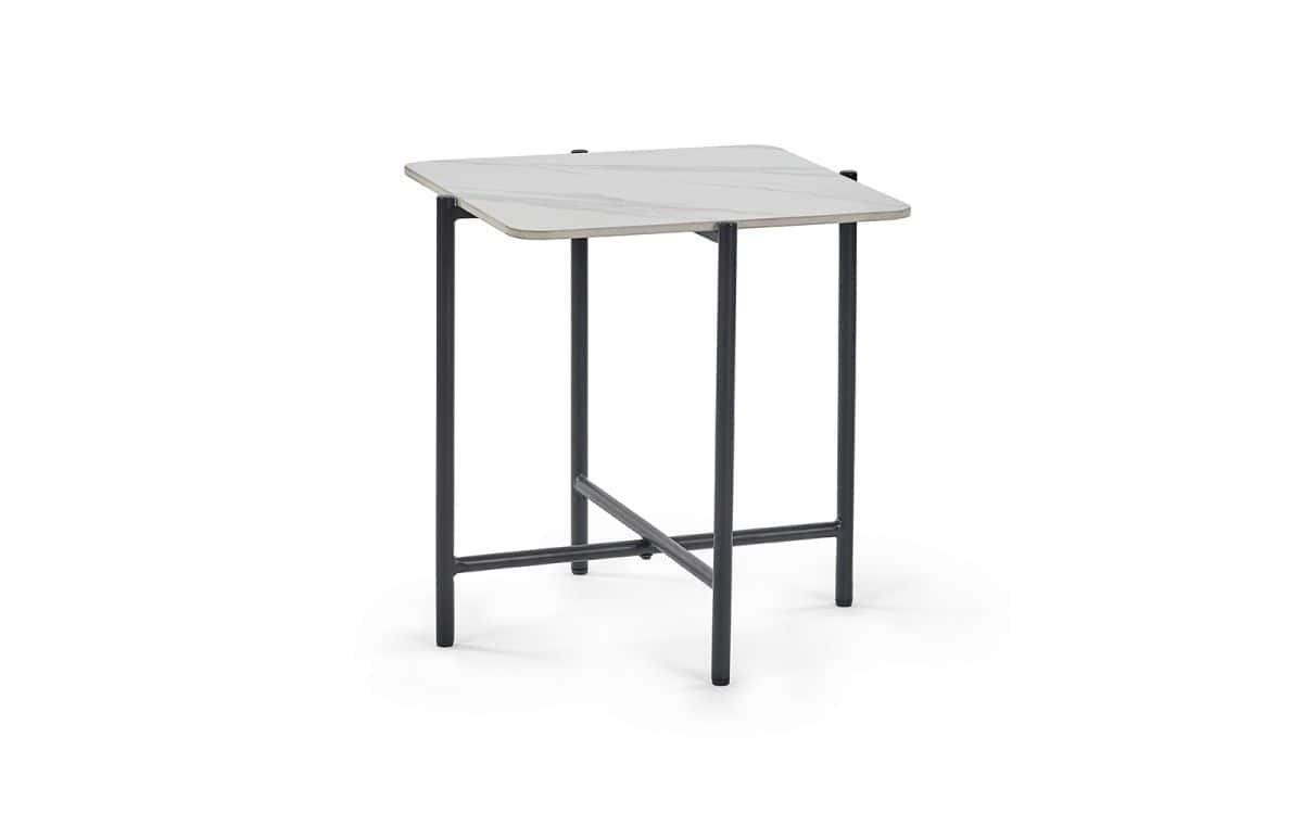 Sierra Sintered Stone Lamp Table - White Marble - Image 2