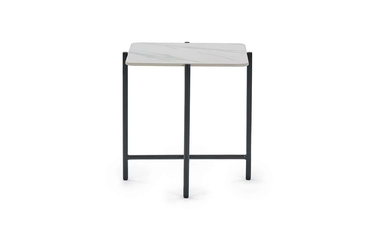 Sierra Sintered Stone Lamp Table - White Marble - Image 3