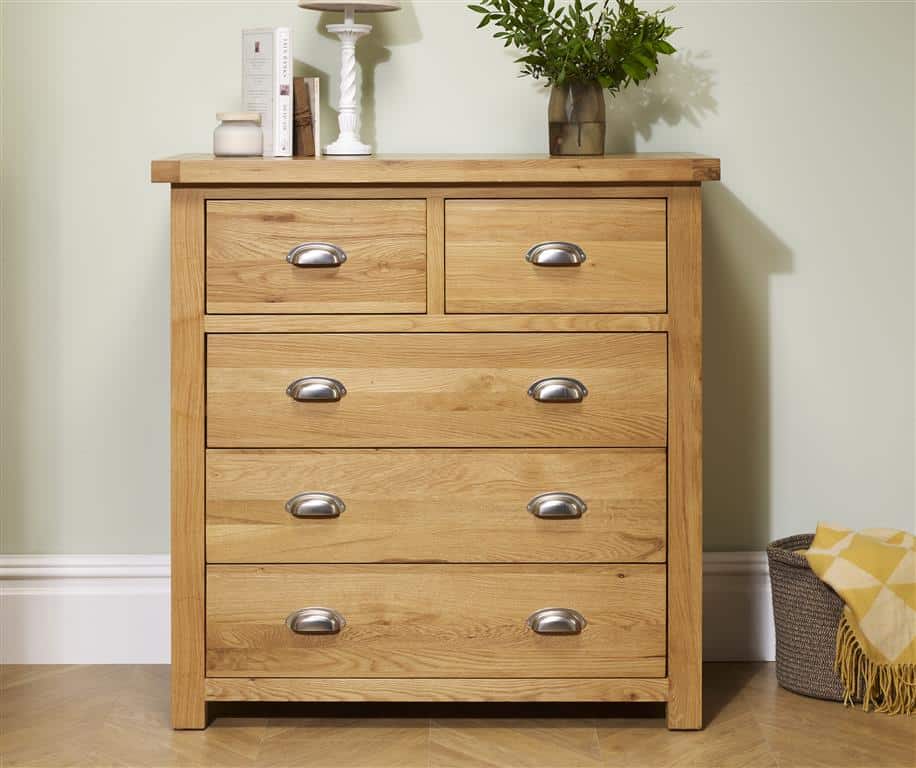 Woburn 3+2 Chest of Drawers - Oak | Buy Online | Beds.ie