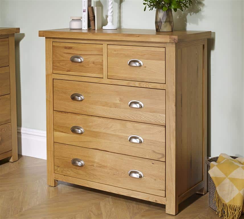 Woburn 3+2 Chest of Drawers - Oak - Image 2
