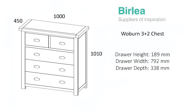 Woburn 3+2 Chest of Drawers - Oak - Image 4