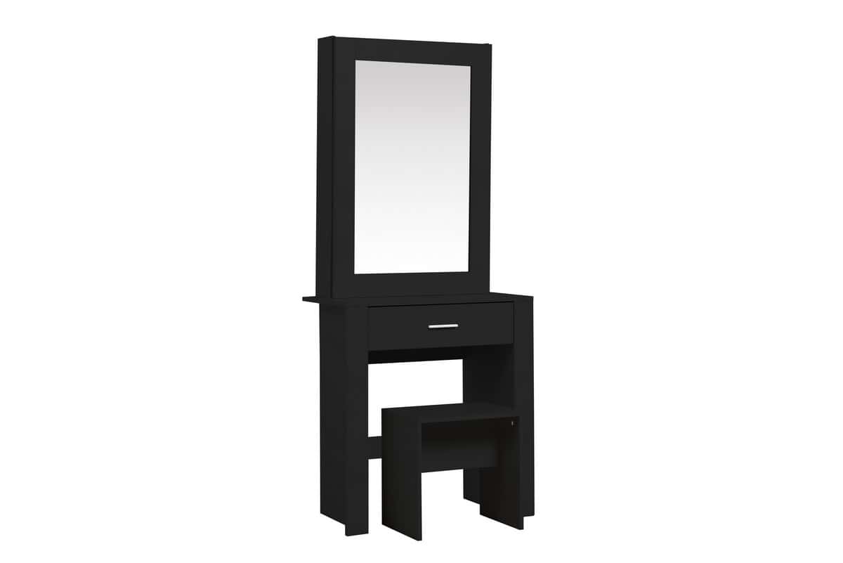Evelyn 1 Drawer Sliding Mirror Dressing Table - Black - Image 5