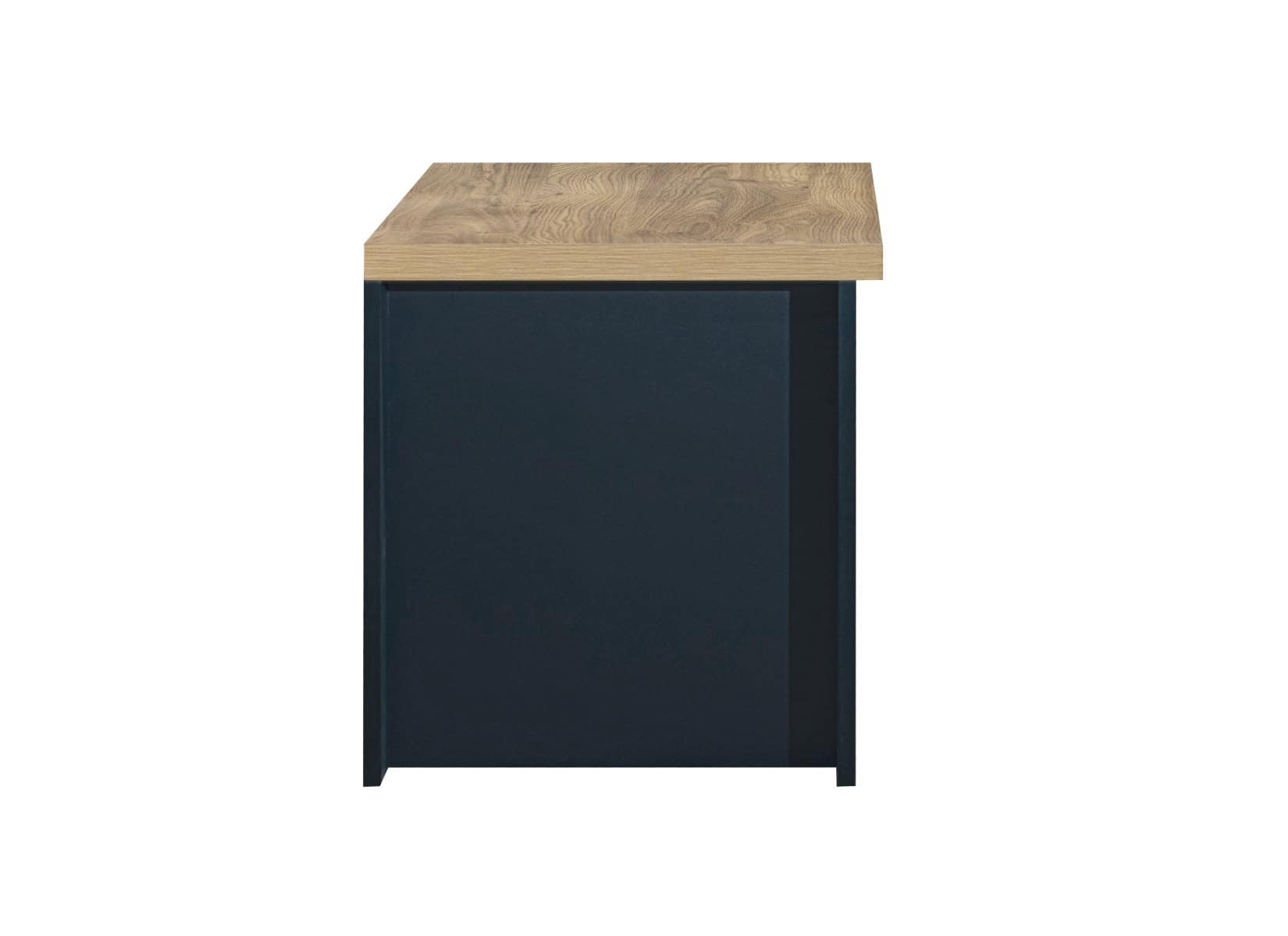 Highgate 1 Drawer Lamp Table - Navy & Oak - Image 8