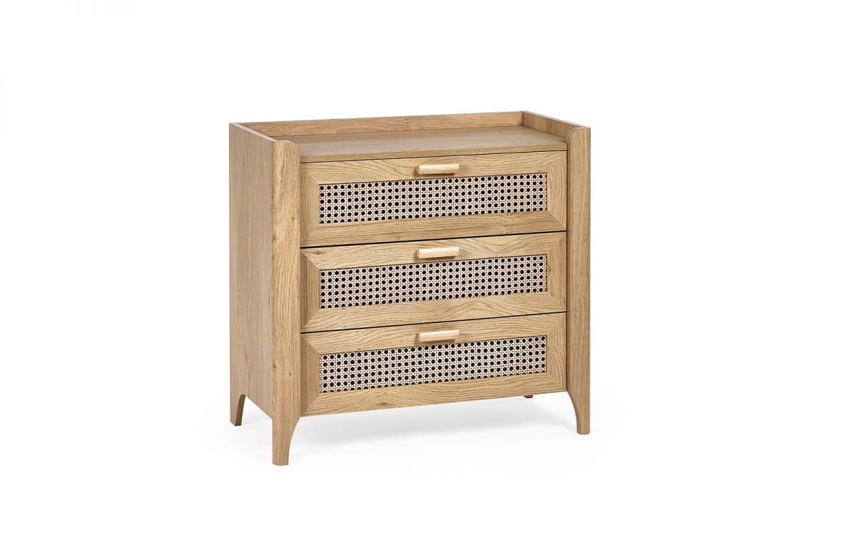 Sydenham 3 Drawer Chest - Rattan Oak - Image 2