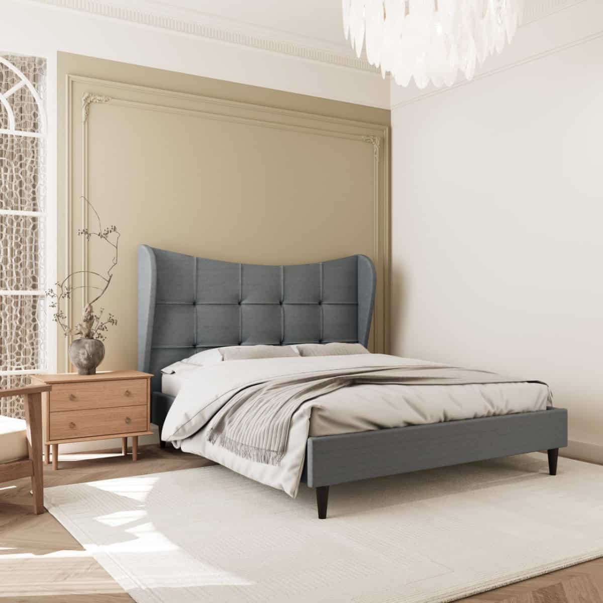 Verona 4ft6 Bedframe - Grey Fabric | Buy Online | Beds.ie