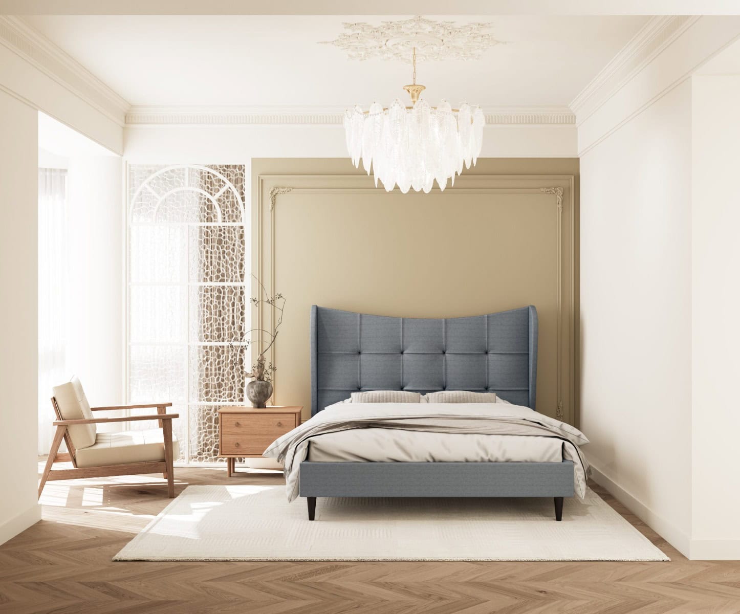Verona 4ft6 Bedframe - Grey Fabric - Image 2