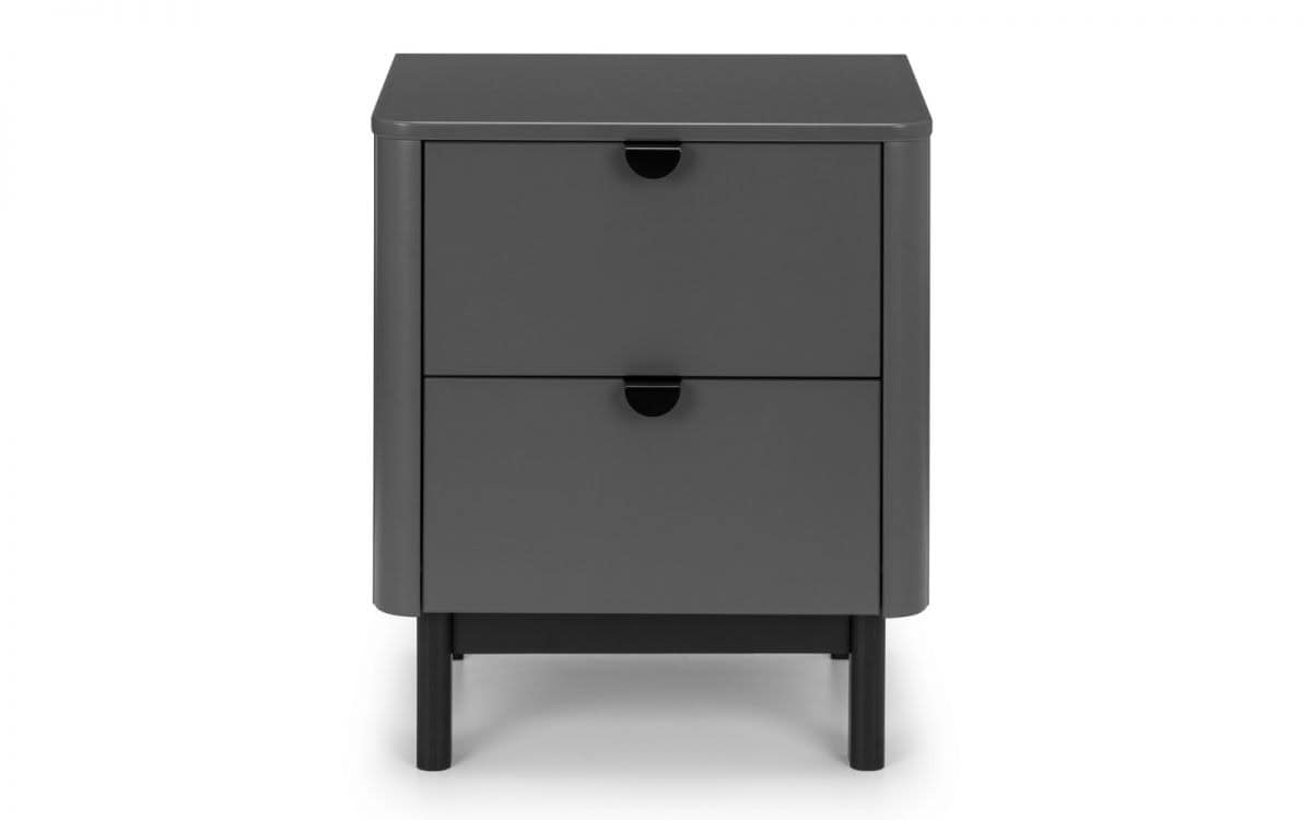 Bennett 2 Drawer Bedside - Grey - Image 2