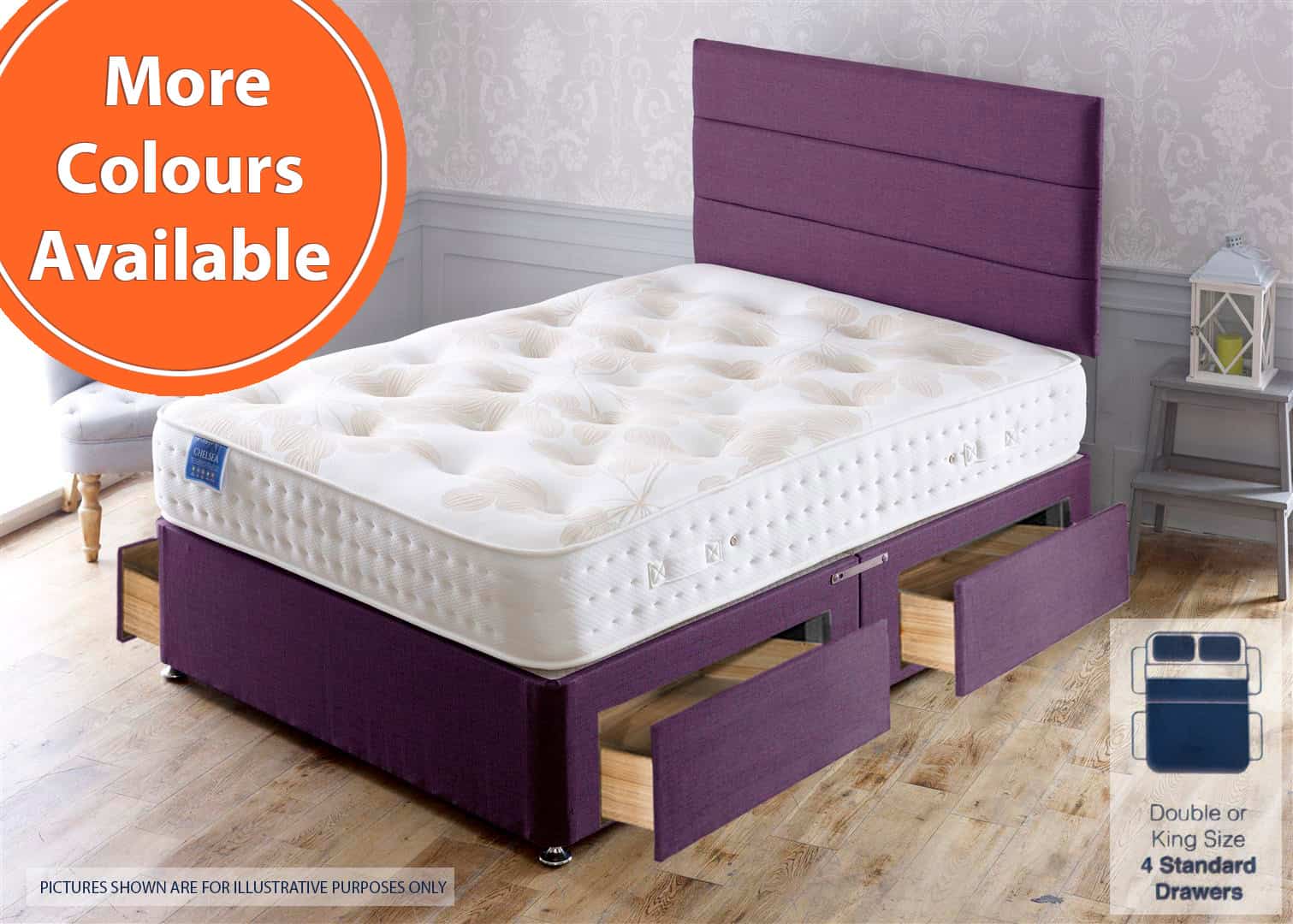 Apollo 5ft Chelsea 4 Drawer Bed | Buy Online | Beds.ie