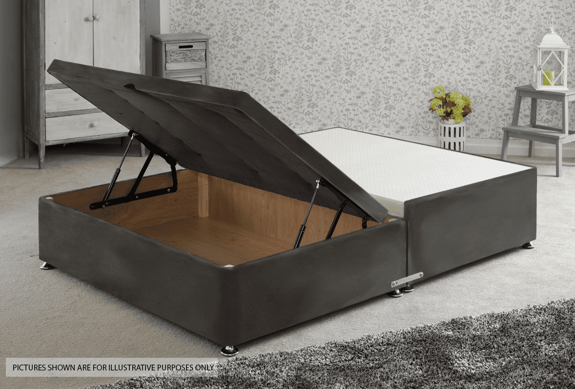 Apollo 5ft Velvet Dark Grey Jumbo Ottoman Base | Buy Online | Beds.ie