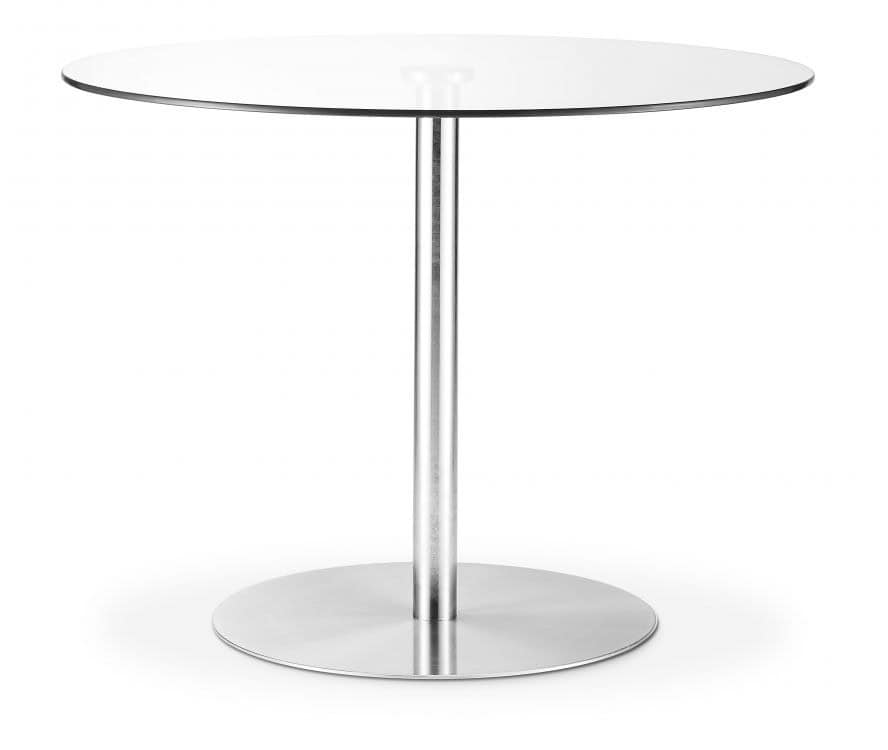 Leonardo Glass Pedestal Table - Chrome - Image 2