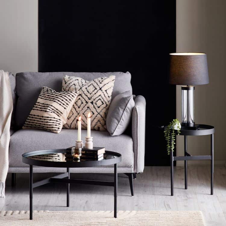 Francis Mirror Glass Coffee Table - Black - Image 2