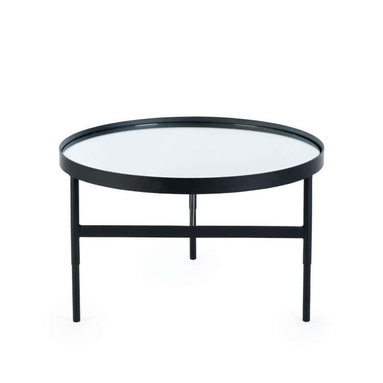 Francis Mirror Glass Coffee Table - Black - Image 4