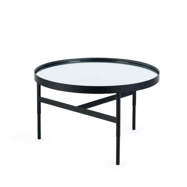 Francis Mirror Glass Coffee Table - Black - Image 5