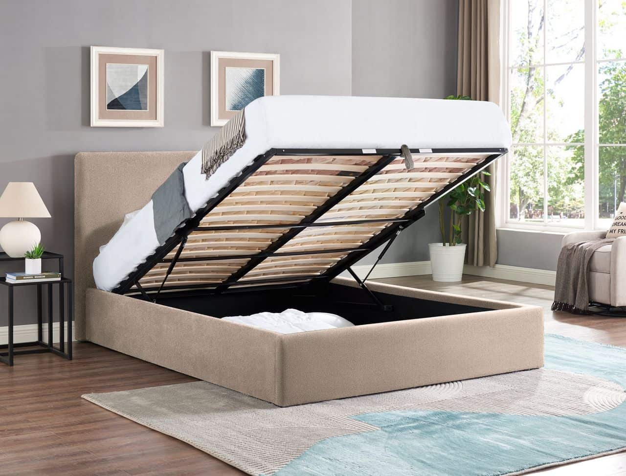 Ezra 4ft Ottoman Bedframe - Beige | Buy Online | Beds.ie