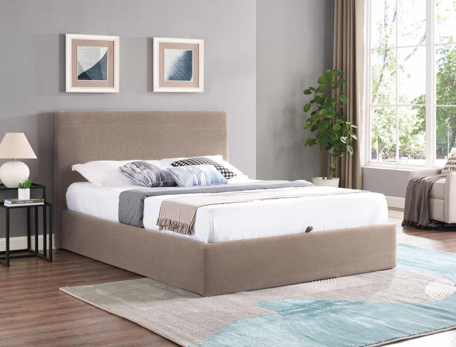 Ezra 4ft Ottoman Bedframe - Beige - Image 2
