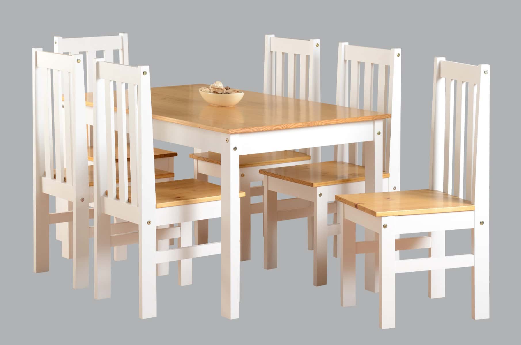 Ludlow 1+6 Dining Set - White/Oak Lacquer | Buy Online | Beds.ie