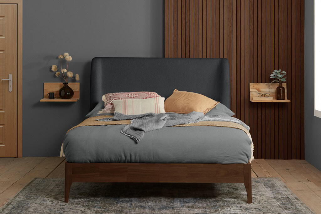 5ft Halfden Fabric Bedframe - Grey - Image 2