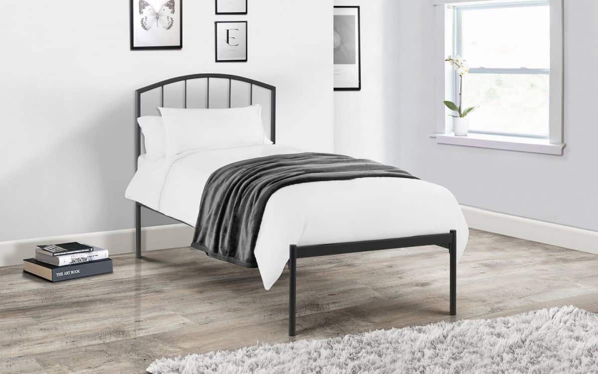 Obsidian 3ft Bedframe - Satin Grey - Image 3