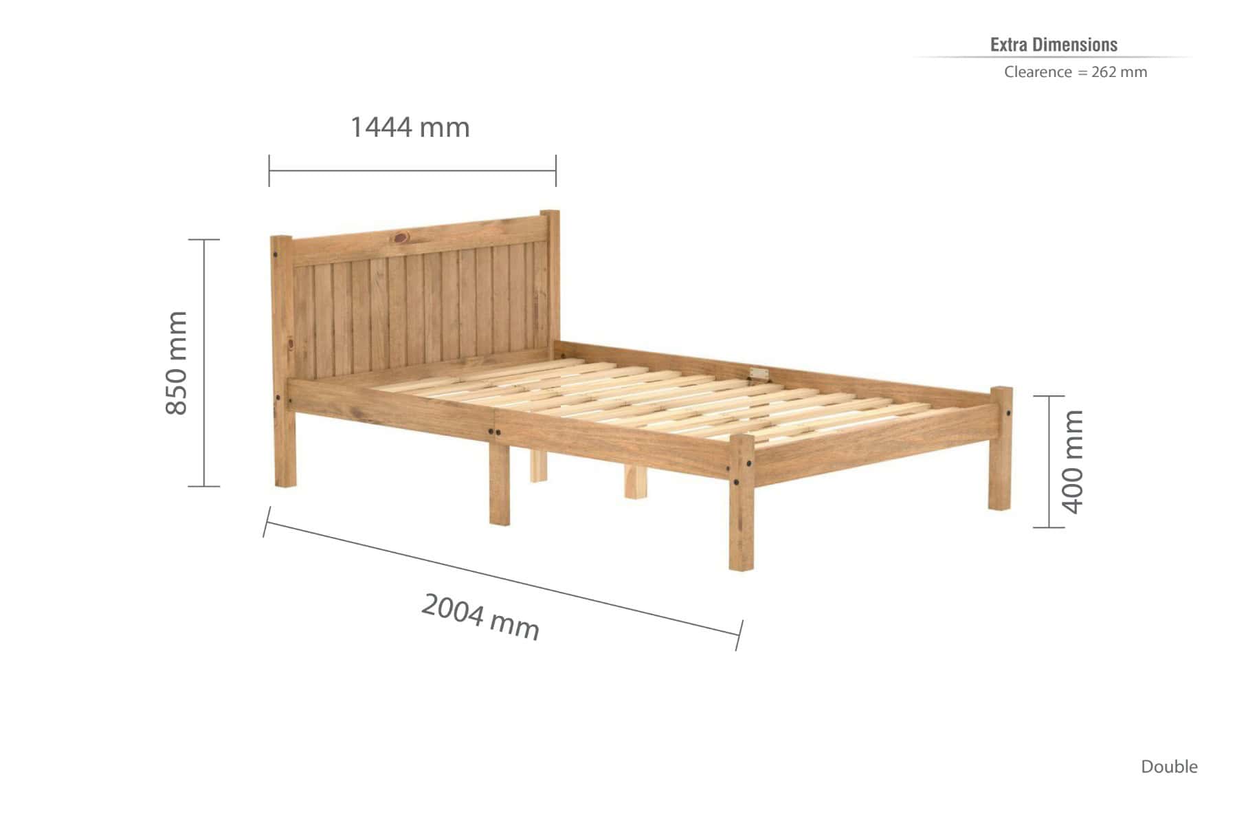 4ft6 Rio Bedframe - Pine - Image 4