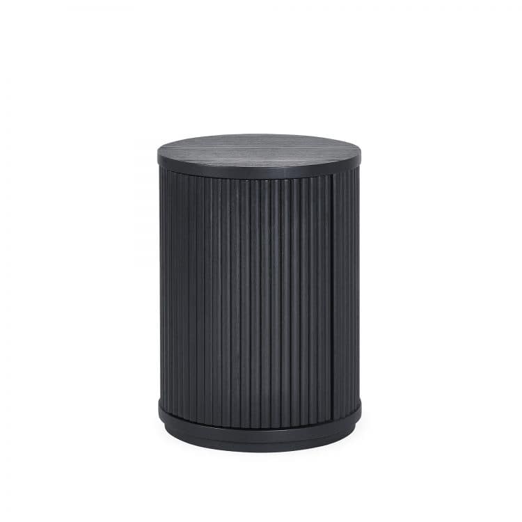 Louanne Fluted Side Table with Drawers - Black - Image 3