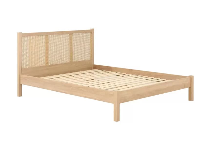 Croxley 4ft6 Rattan Bedframe - Oak - Image 6