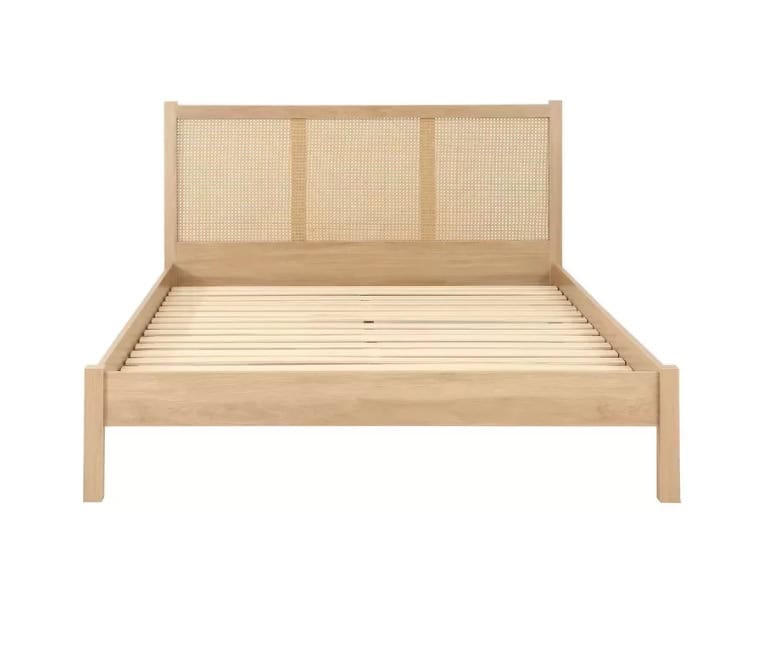 Croxley 4ft6 Rattan Bedframe - Oak - Image 7