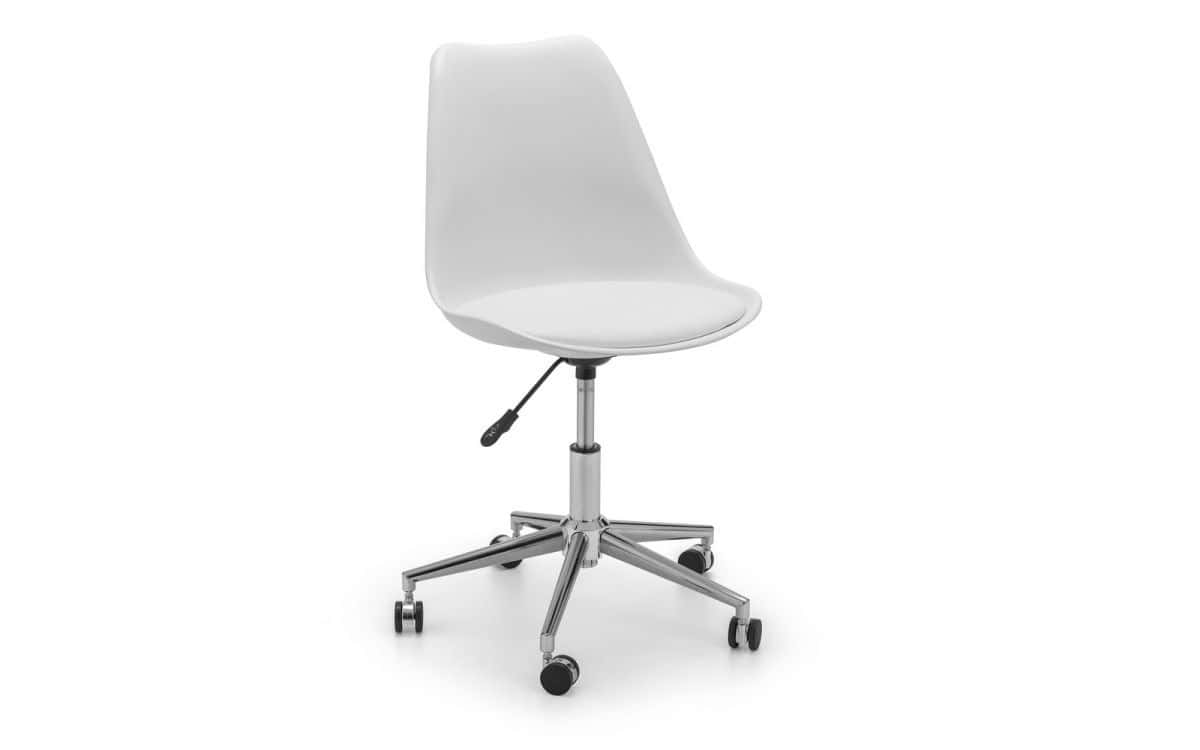 Joyce Office Chair - White & Chrome - Image 2