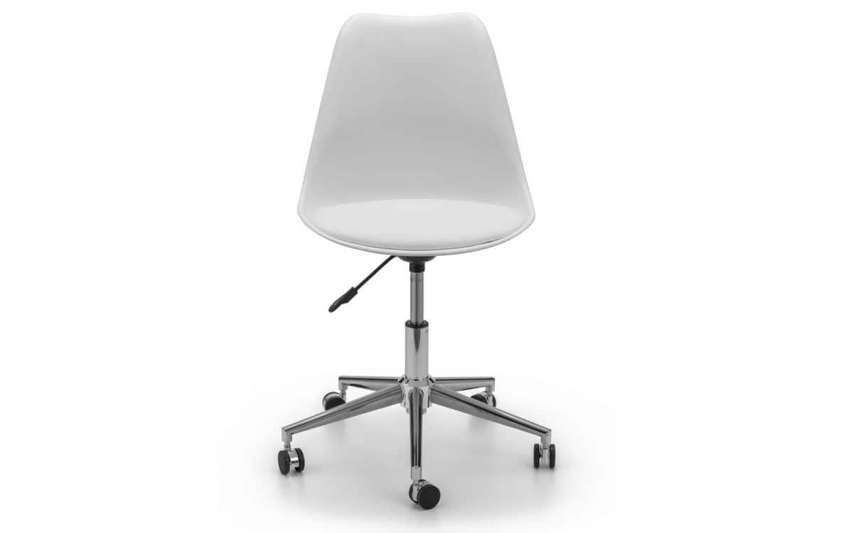 Joyce Office Chair - White & Chrome - Image 3