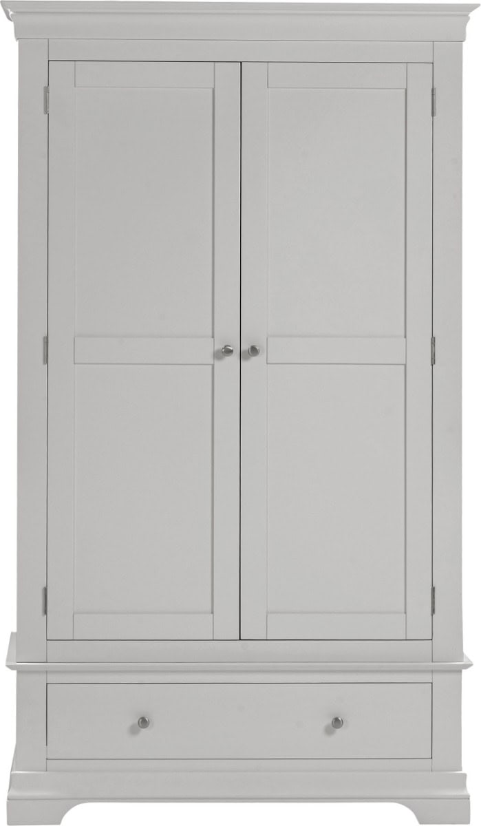 Bordeaux 2 Door Wardrobe - Pebble Grey - Image 2