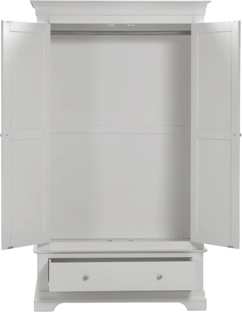 Bordeaux 2 Door Wardrobe - Pebble Grey - Image 4