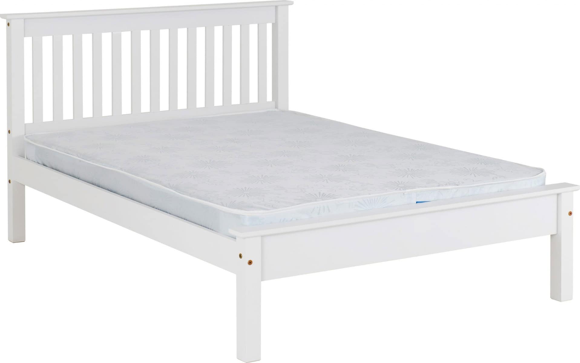 Monaco 4ft Low End Bedframe - White | Buy Online | Beds.ie