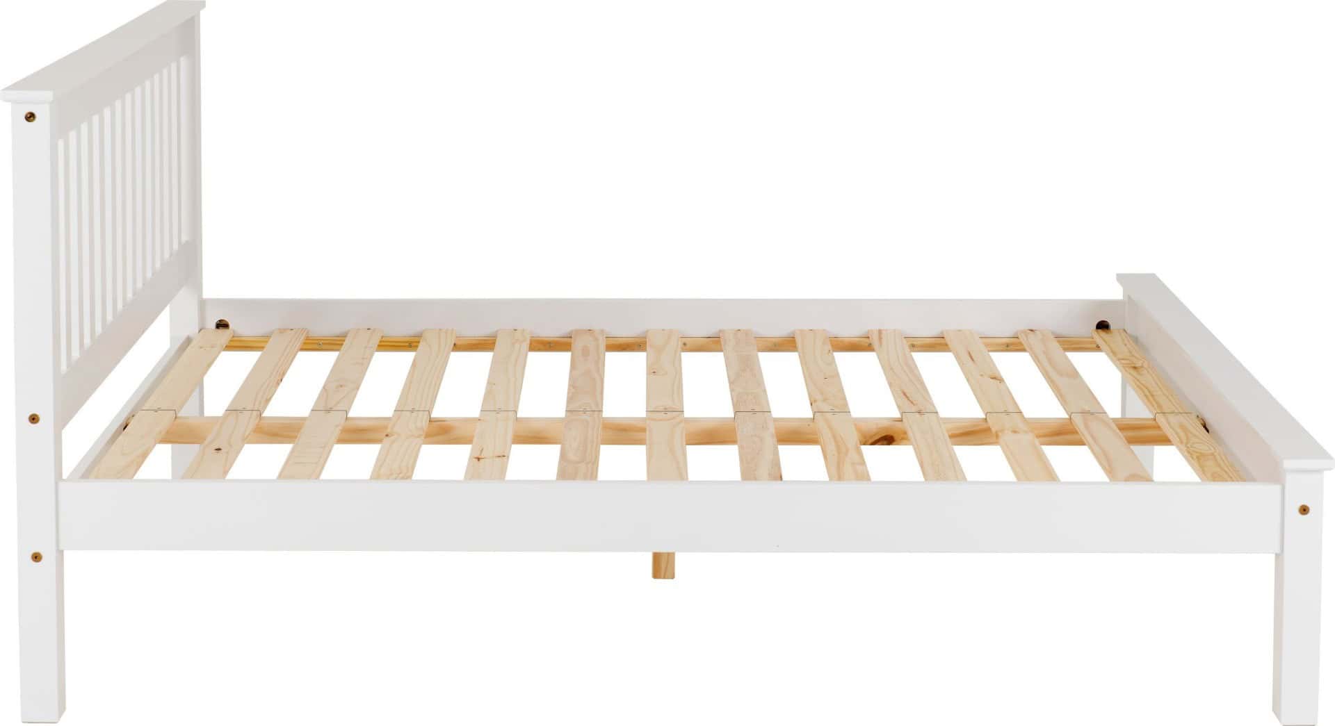 Monaco 4ft Low End Bedframe - White - Image 2