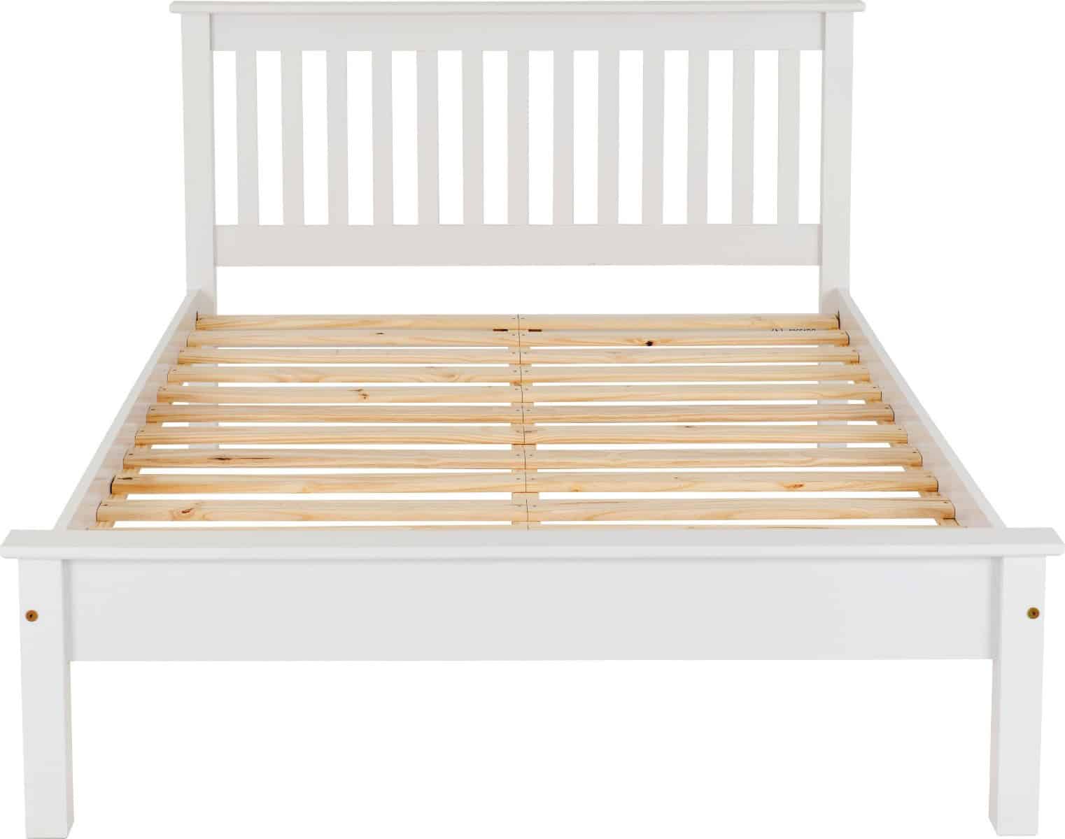 Monaco 4ft Low End Bedframe - White - Image 3