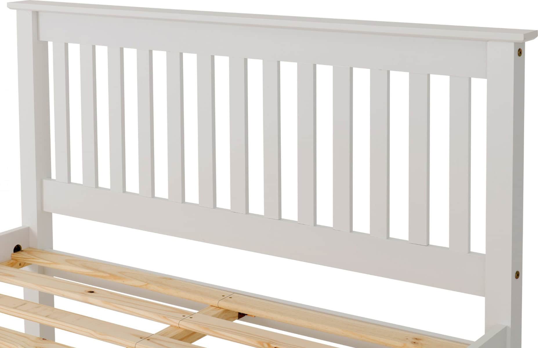 Monaco 4ft Low End Bedframe - White - Image 4